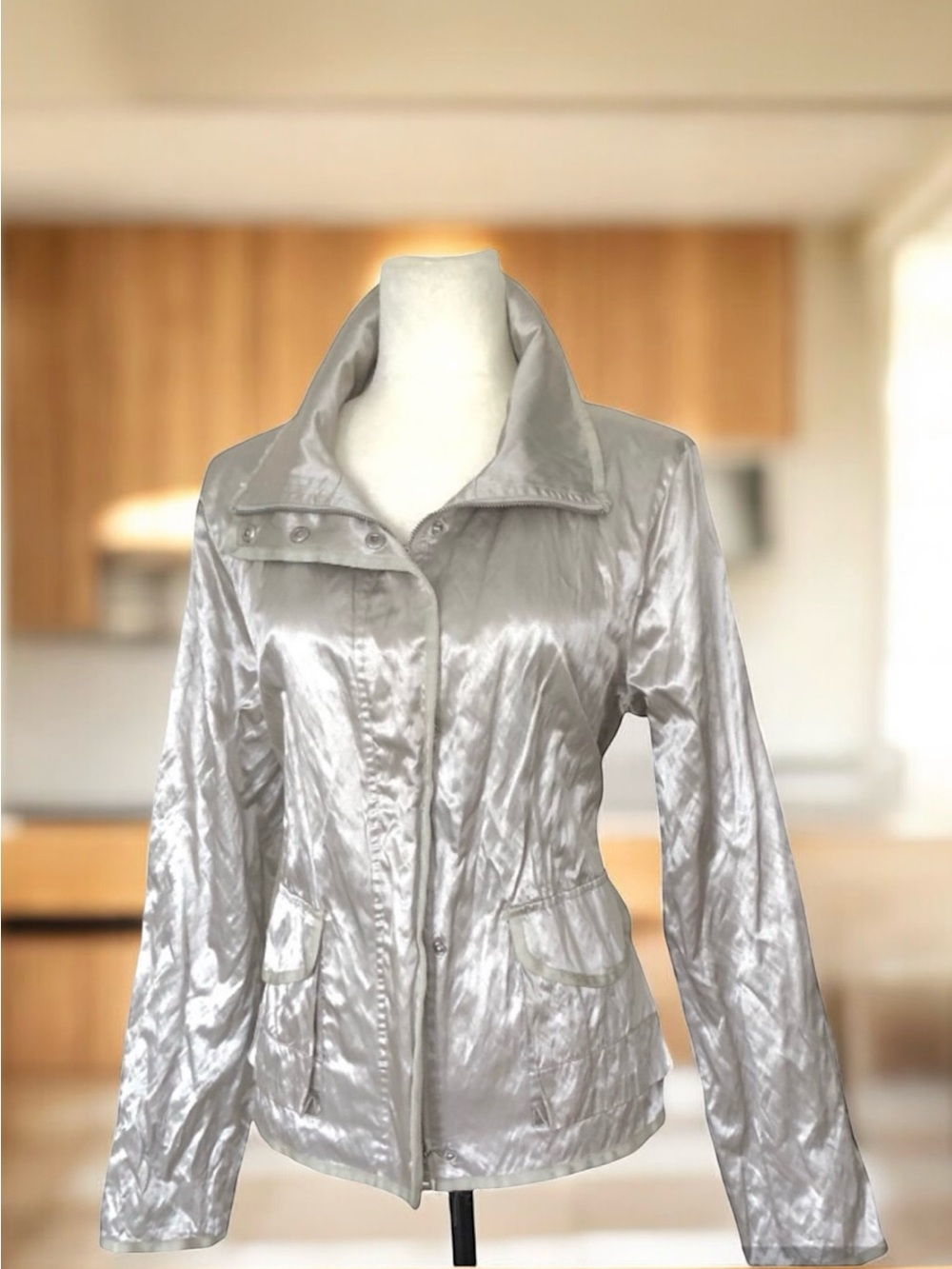🆕 Ralph Lauren Silver Jacket Zip Up Women’s
